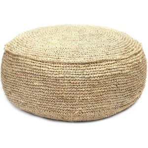 Bazar Bizar - Poef Raffia - Naturel - Palmblad - Rond