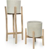 Chalk Lage Plantenbak - Naturel