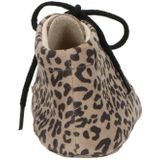 Mavies - Leren Babyschoenen - Panterprint - Beige - Vetersluiting