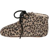 Mavies - Leren Babyschoenen - Panterprint - Beige - Vetersluiting