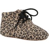 Mavies - Leren Babyschoenen - Panterprint - Beige - Vetersluiting
