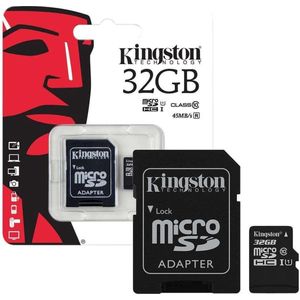 Kingston Micro SDHC 32GB - UHS-I 45R - Class 10 - Met Adapter