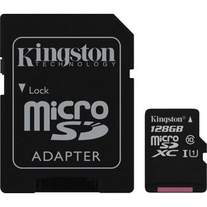 Kingston 128GB Micro SDXC Class 10 UHS-I 45R FlashCard Single Pack w/o Adapter