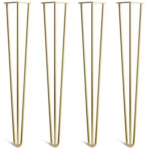 Philline.be Tafelpoten Hairpin - Metaal - Goud - 4 Stuks