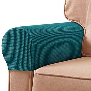 VIKAUL Set van 4 anti-slip armleuninghoezen, rekbare bankarmsteun beschermers voor fauteuils fauteuils fauteuils meubels stoel armkappen armsteun slipcovers - blauw