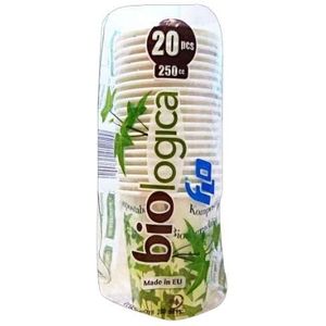 Glooke Selected 16 biologisch afbreekbare cellulose bekers, 250 cm x 20 stuks.