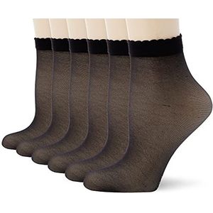 Set van 6 Lycra antislipsokken zwart 16 g
