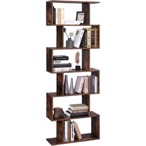 MIRA Home - Boekenkast - Kubus - 6 Compartimenten - Vintage - 190x70x24