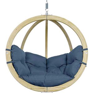 Amazonas Globo Chair Hangstoel Brisa Blue - 1 Persoons - Hout - Weerbestendige kussens