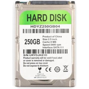 250 GB Harde Schijf Sata 2.5 Inch Mechanische laptop Hdd 8Mb Cache 5400Rpm Snelheid Harde Schijf Voor Laptop