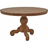 Livingfurn - Eetkamertafel DK Rond - Teak Hout - Klassieke Poot - 120 cm
