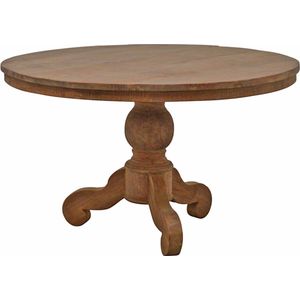 Livingfurn - Eetkamertafel DK Rond - Teak Hout - Klassieke Poot - 140 cm