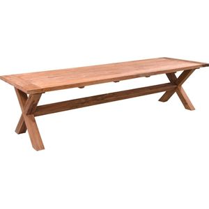 Livingfurn - Tuintafel Table Cross - 100x240x78 - Teakhout