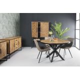 Livingfurn - Eetkamertafel Accent Round - Teak Hout - 130 cm - Bruin