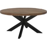 Brix - Eetkamertafel Brix Rond - 130 cm - Mangohout - Bruin