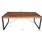 Livingfurn - Eetkamertafel Strong - U-Poten - Mango Hout - 220cm