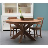 Livingfurn - Eetkamertafel Beek Rond - Teakhout - 140 cm