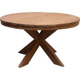 Livingfurn - Eetkamertafel Beek Rond - Spider Leg - Teakhout - 120 cm