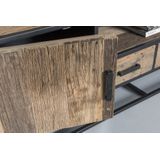 Livingfurn - TV Meubel Dakota 180 cm - Riverwood / Gecoat Staal