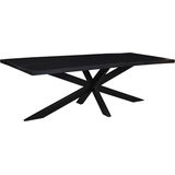 Livingfurn - Moderne Zwarte Eetkamertafel - Spider Tafelpoten - van Mango Hout en Gecoat Staal - 240 cm