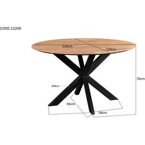 Eettafel Oslo | 120 cm | Rond | Acasia hout