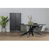 Livingfurn - Zwart Ovale Eetkamertafel -  -  Mango Hout  - 240 cm