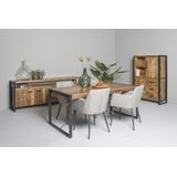 Livingfurn - E Eetkamertafel Nairobi - U-Pot -  Mango Hout  - 140x80 cm - Bruin