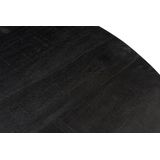 Livingfurn - Eetkamertafel Kala Rond Black - Mangohout - 150 cm - Zwart