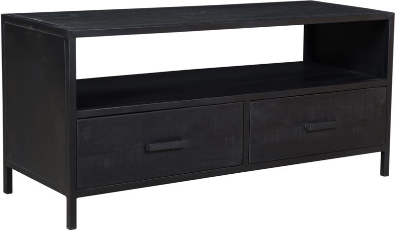 Livingfurn - TV Meubel Kala 120 cm - Mangohout / Gecoat Staal