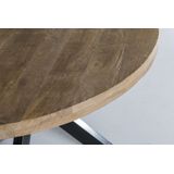 Livingfurn - Ronde Eetkamertafel - Mangohout  - 120 cm - Bruin