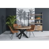 Livingfurn -  Ronde Eetkamertafel -  - Mango Hout  - 150 cm - Bruin