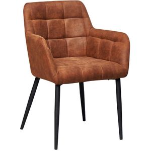 Livingfurn - Eetkamerstoel Bronco Cognac - Stofx62x85