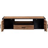 Livingfurn - TV Meubel Sturdy 160 cm - Mangohout / Gecoat Staal