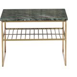 Livingfurn - Salontafel Dian Marble Groen Goud - 55x55x40 - Marmer