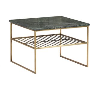 Livingfurn - Salontafel Dian Marble Groen Goud - 55x55x40 - Marmer