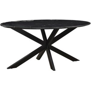 Livingfurn - Eetkamertafel - Marmer - Gecoat Staal - 180x90x75 cm