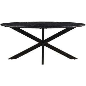 Livingfurn -  Eetkamertafel - Rond -  Riverwood  - 180 cm - Zwart