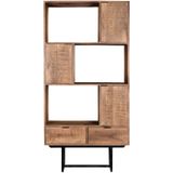 Livingfurn - Kabinetkast Valdez - 40x100x200 - Mangohout en Gecoat Staal
