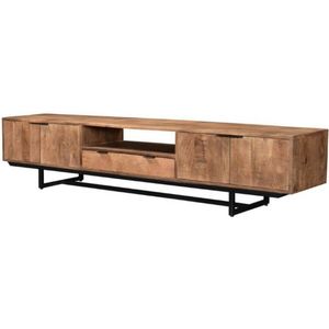 Livingfurn - TV Meubel Valdez 220 cm - Mangohout / Gecoat Staal