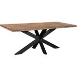 Livingfurn - Moderne Eetkamertafel - Spider Tafel Poot - Eettafel van Riverwood en Gecoat Staal