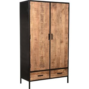 Livingfurn - Sturdy - Vitrinekast - Mangohout - Gecoat Staal