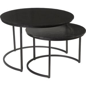 Salontafel Cast Iron Jamie Zwart - Set van 2