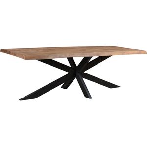 Livingfurn - Eetkamertafel Nairobi Tree Top 220cm - Mangohout - Bruin