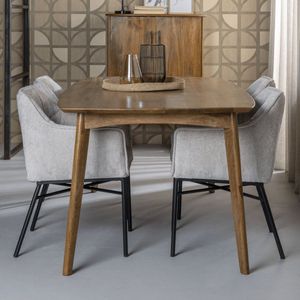 Livingfurn - Eetkamertafel Elias - 120cm -  Mangohout - Bruin