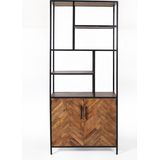 Livingfurn - Kabinetkast Brooklyn 90cm - Mangohout / Gecoat Staal