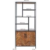 Livingfurn - Kabinetkast Brooklyn 90cm - Mangohout / Gecoat Staal