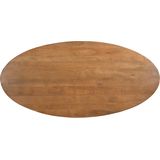 Livingfurn - Eetkamertafel Rocky Oval 240 cm - Mangohout / Gecoat Staal