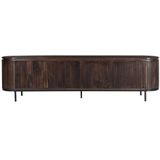 Livingfurn - TV Meubel Noor Walnut 210cm - Mangohout / Gecoat Staal