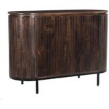 Livingfurn - Dressoir Noor Walnut 115cm - Mangohout / Gecoat Staal