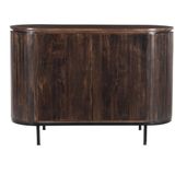 Livingfurn - Dressoir Noor Walnut 115cm - Mangohout / Gecoat Staal